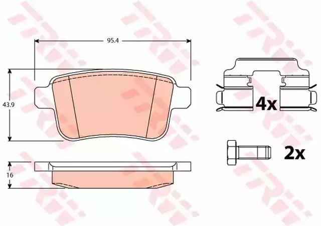 Задні колодки GDB1786 TRW