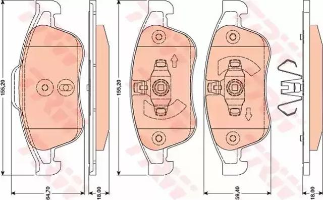 Колодки передні GDB1789 TRW