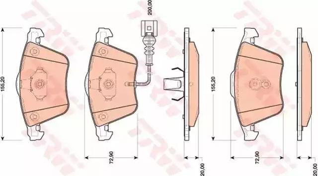 Тормозні колодки GDB1809 TRW