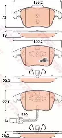 Колодки гальмівні передні, дискові GDB1814 TRW