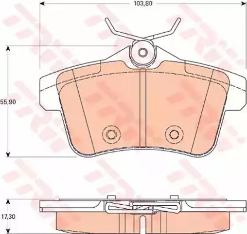 Задні дискові колодки GDB1828 TRW