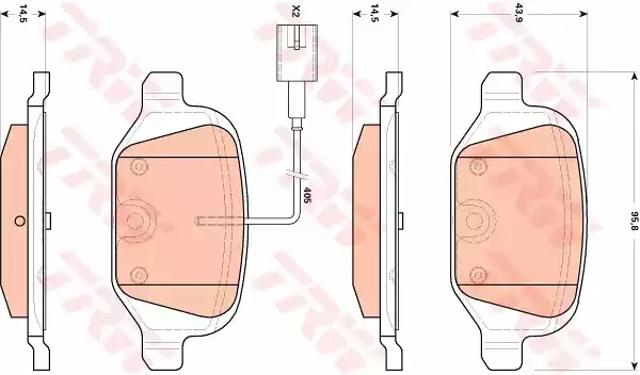 Тормозні колодки GDB1894 TRW
