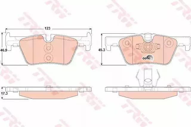 Колодки гальмівні задні, дискові GDB1919 TRW