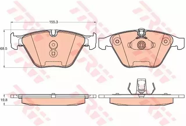 Передні гальмівні колодки GDB2021 TRW