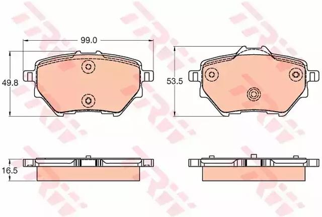 Комплект задніх колодок GDB2036 TRW
