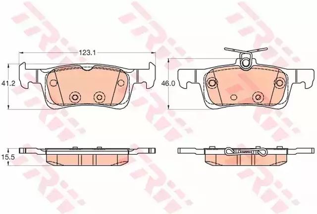 Задні гальмівні колодки GDB2037 TRW