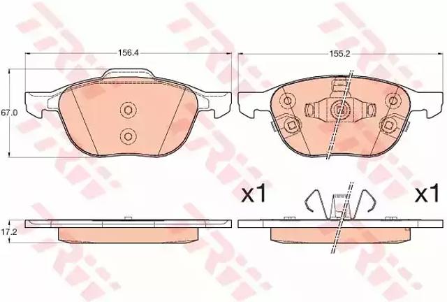 Гальмівні колодки GDB2059 TRW