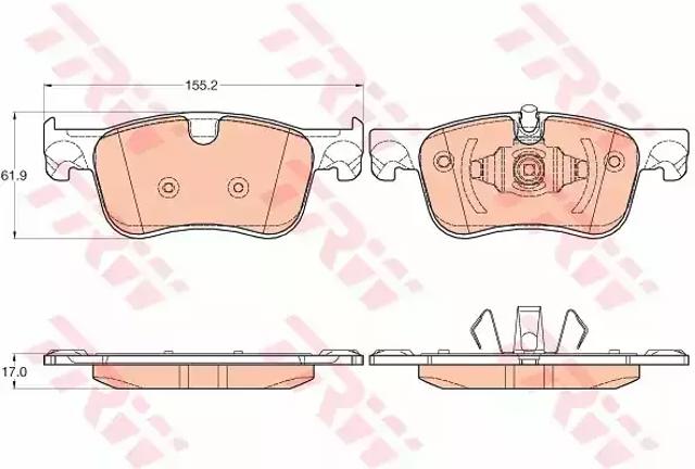 Передні гальмівні колодки GDB2062 TRW