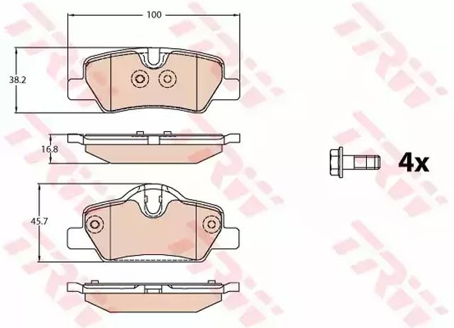 Задні колодки GDB2088 TRW