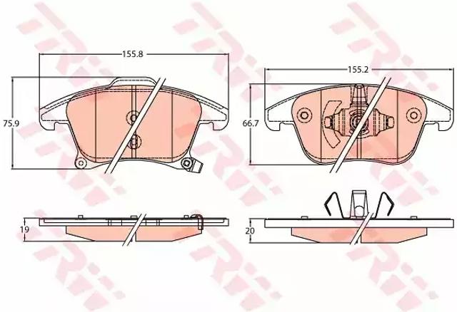 Гальмівні колодки GDB2092 TRW