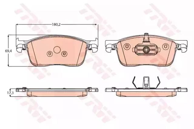 Колодки гальмівні дискові комплект GDB2169 TRW