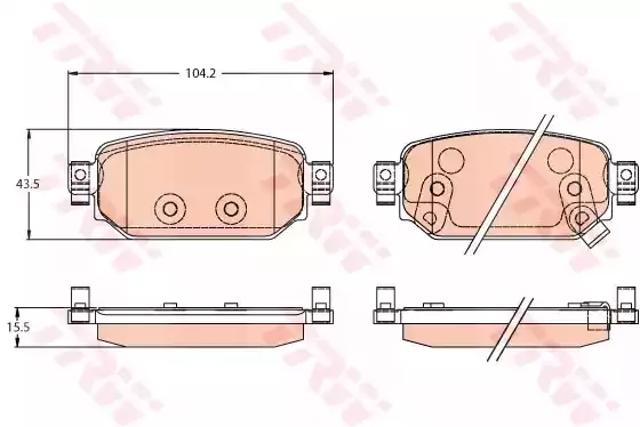 Задні дискові колодки GDB2172 TRW