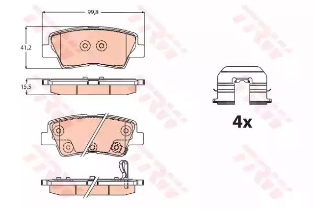 Задні дискові колодки GDB2173 TRW