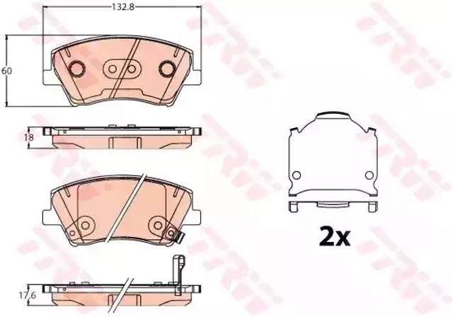 Гальмівні колодки GDB2203 TRW