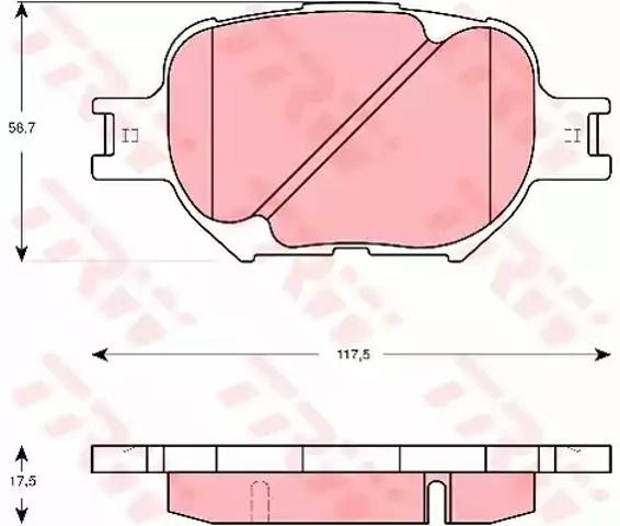 Передні гальмівні колодки GDB3316 TRW