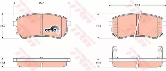 Задні дискові колодки GDB3370 TRW