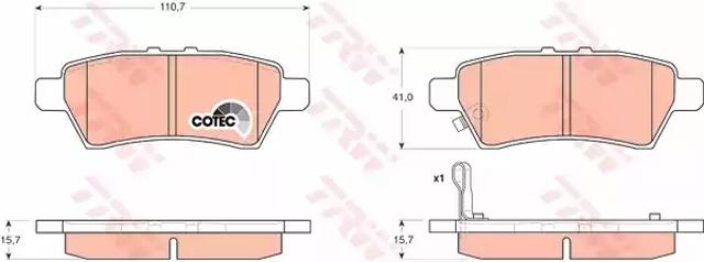 Колодки на гальмо задній дисковий GDB3405 TRW