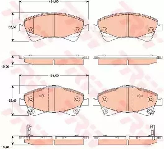 Колодки гальмівні дискові комплект GDB3479 TRW