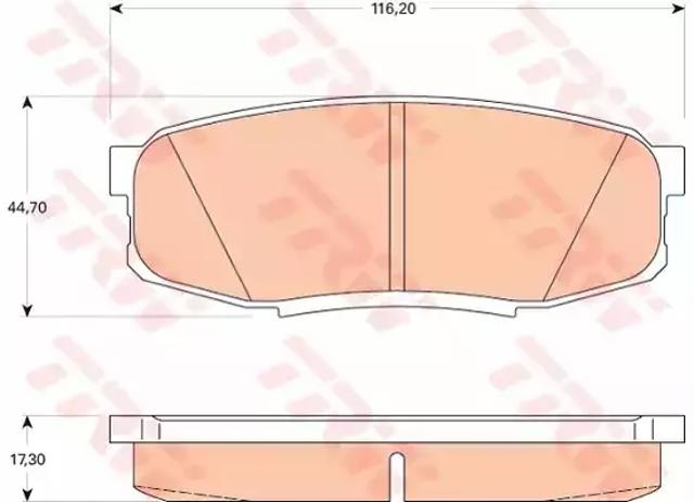 Комплект задніх колодок GDB3491 TRW