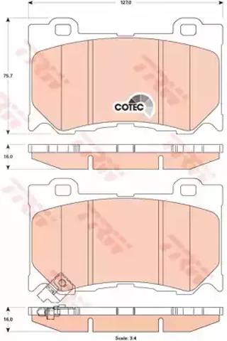 Колодки гальмівні дискові комплект GDB3505 TRW