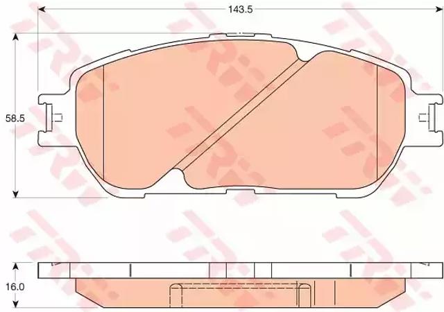 Передні гальмівні колодки GDB3610 TRW