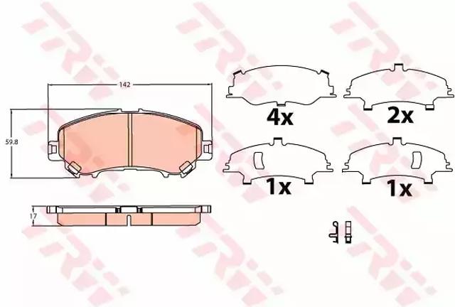 Колодки гальмівні передні, дискові GDB3622 TRW