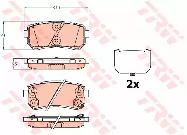 Колодки на гальмо задній дисковий GDB3636 TRW