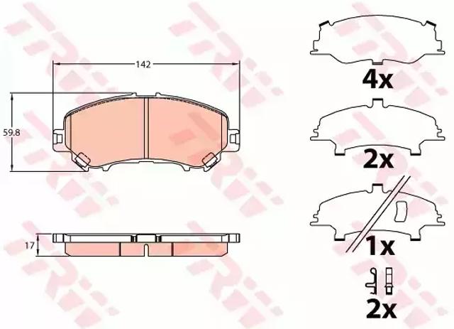 Передні гальмівні колодки GDB3648 TRW