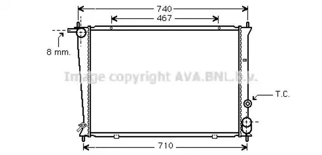Радіатор системи охолодження двигуна HYA2049 AVA