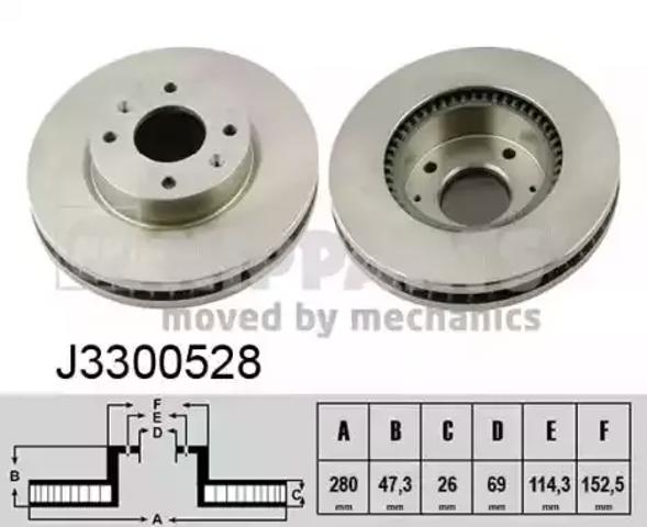 Диск переднього гальма J3300528 NIPPARTS