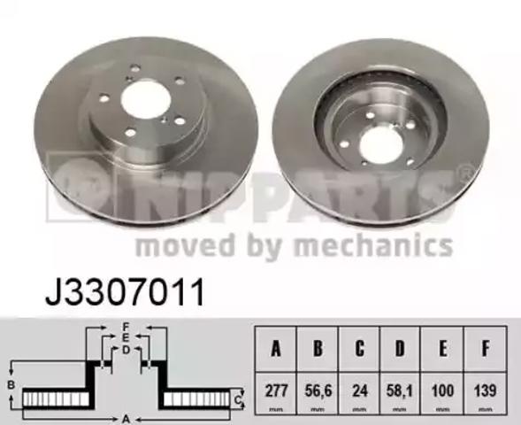 Гальмо дискове переднє J3307011 NIPPARTS