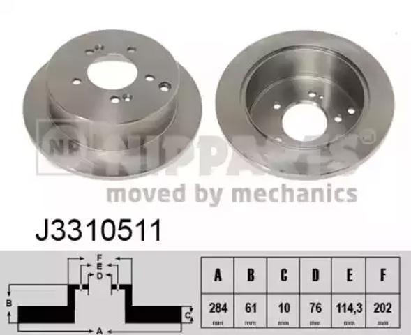 Дискові гальма J3310511 NIPPARTS