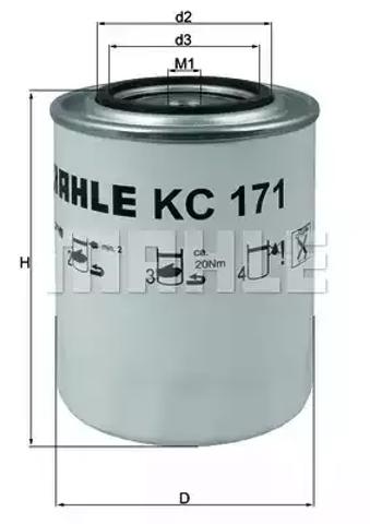 Фільтр паливний KC171 MAHLE