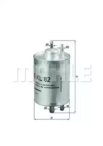 Фільтр тонкого очищення палива KL82 MAHLE