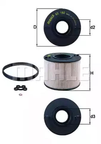 Фільтр тонкого очищення палива KX192D MAHLE
