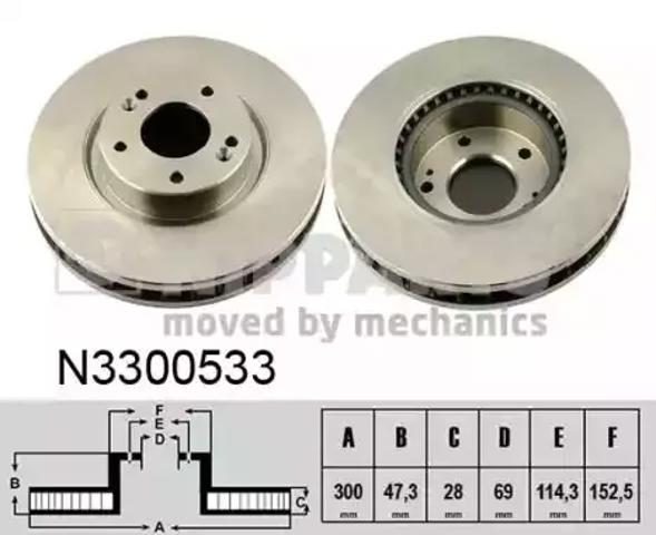 Диск переднього гальма N3300533 NIPPARTS
