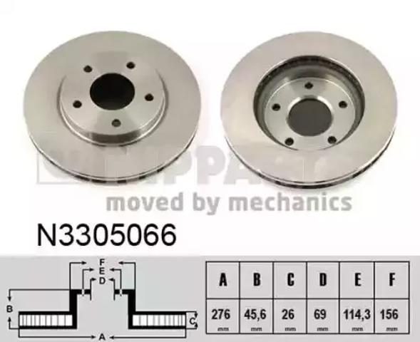 Гальмо дискове переднє N3305066 NIPPARTS