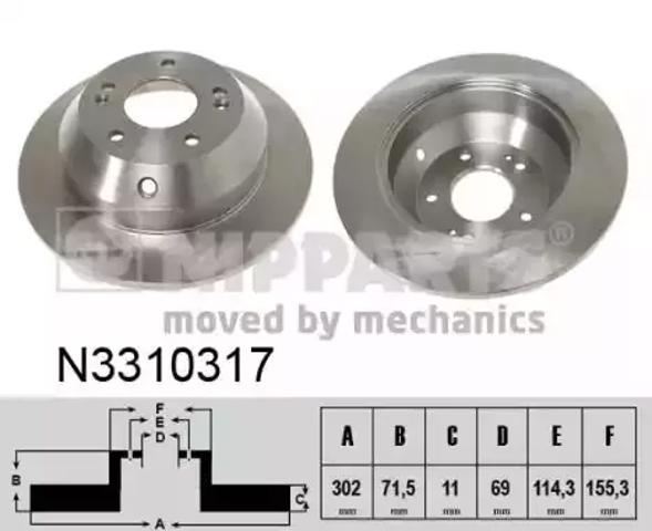 Дискові гальма N3310317 NIPPARTS