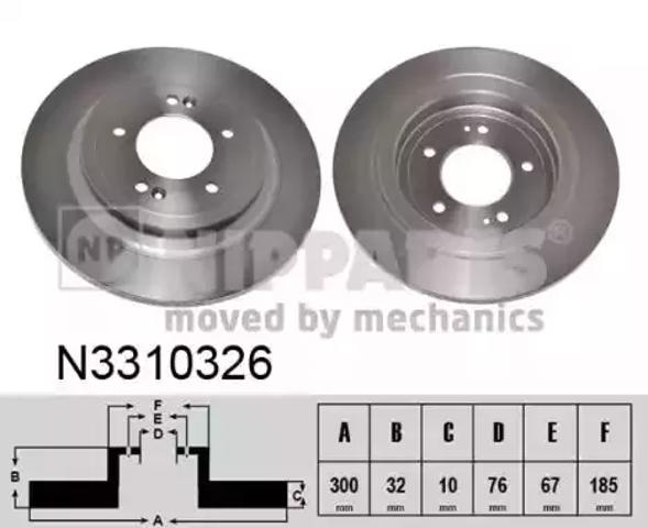 Диск гальмівний задній N3310326 NIPPARTS