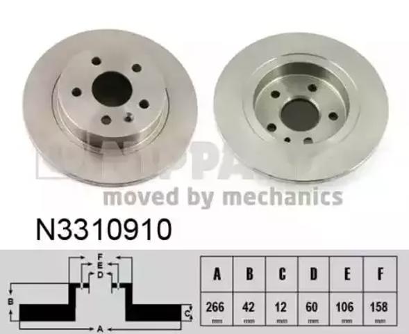 Дискові гальма N3310910 NIPPARTS