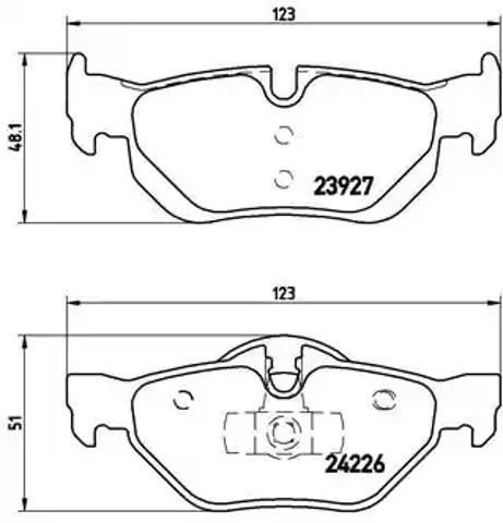 Комплект задніх колодок P06038 BREMBO