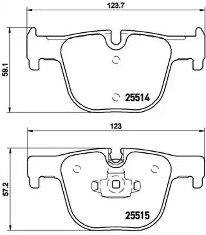 Колодки гальмові задні, дискові P06072 BREMBO