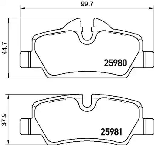 Комплект задніх колодок P06090 BREMBO