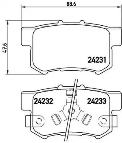 Комплект задніх колодок P28051 BREMBO