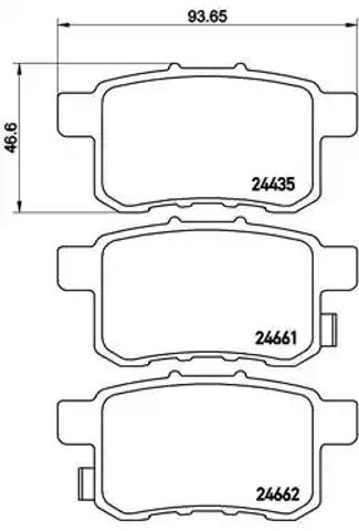 Комплект задніх колодок P28072 BREMBO