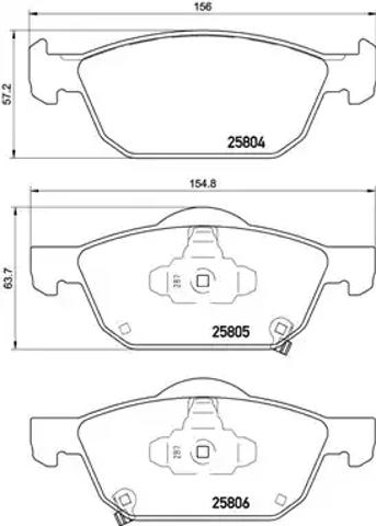 Передні гальмівні колодки P28076 BREMBO