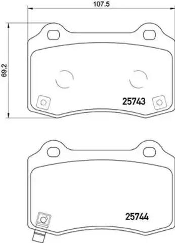 Колодки гальмові задні, дискові P30074 BREMBO