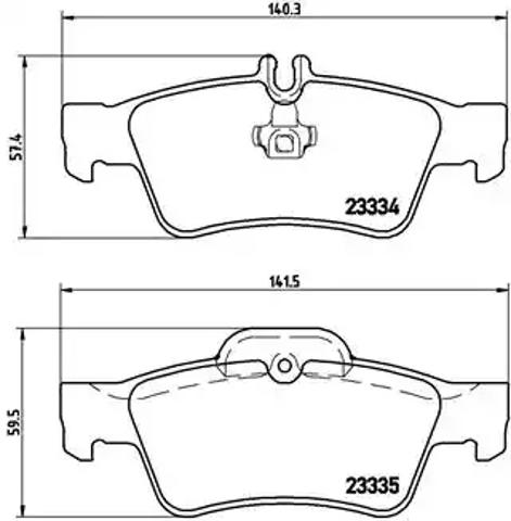 Комплект задніх колодок P50052 BREMBO