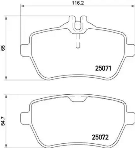 Колодки гальмівні задні, дискові P50117 BREMBO