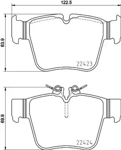 Комплект задніх колодок P50133 BREMBO